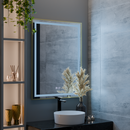 Oglinda LED RAYNA Touch, 60x80 cm, functie Dezaburire, Rama Auriu Brushed