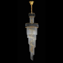 Candelabru Cristal CC900/600X1800, 27xE14, Diametru 60cm, Inaltime 180cm, Auriu Lucios si Negru, Inaltime Reglabila, Design Elegant