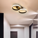 Lustra LED Celio , 16W, 2 Cercuri, Lumina Rece/Calda/Neutra, Negru