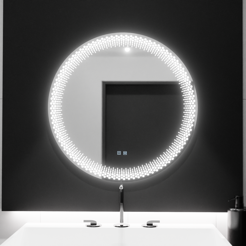 Oglinda LED Rotunda 70cm,  Stellaire Touch, Sistem Dezaburire, Dimabila