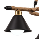 Lustra Suspendata Vintage, LV571/3BK, 3xE27, Maro, Metal si Sfoara