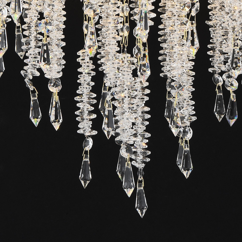 Candelabru Cristal STROZZI Eleganza 5xE14, Diametru 49cm, Auriu