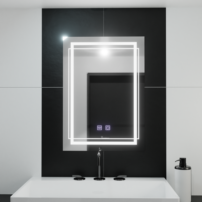Oglinda LED Rectangulara, 50x70cm,  Koven Touch, Sistem Dezaburire,Dimabila