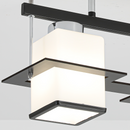 Lustra Clasica Aramis cu Lemn Abajur Patrat 2X E27 Gri Negru Lustre Clasice Default Title Alessandro Design
