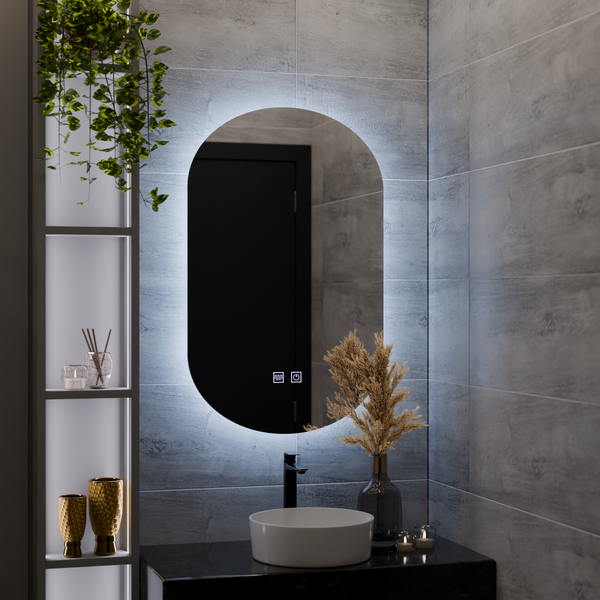 Oglinda LED Ovala, 50X80cm, E14S/50X80, Touch, Sistem Dezaburire