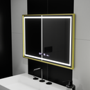 Oglinda LED Rectangulara, 100x65cm, Verite Royale Gold Motion Glow Marcello, Sistem Dezaburire, Ceas & Termometru, Dimabila Oglinzi Marcello Default Title Alessandro Design