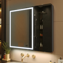 Oglinda LED cu Dulap STRATO 75x70 cm Negru Iluminare Completa si Depozitare Spatioasa Oglinzi Dulap Default Title Alessandro Design