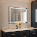 Oglinda LED Rectangulara, 80x60cm, Verite MotionGlow Marcello, Sistem Dezaburire, Ceas & Termometru, Dimabila