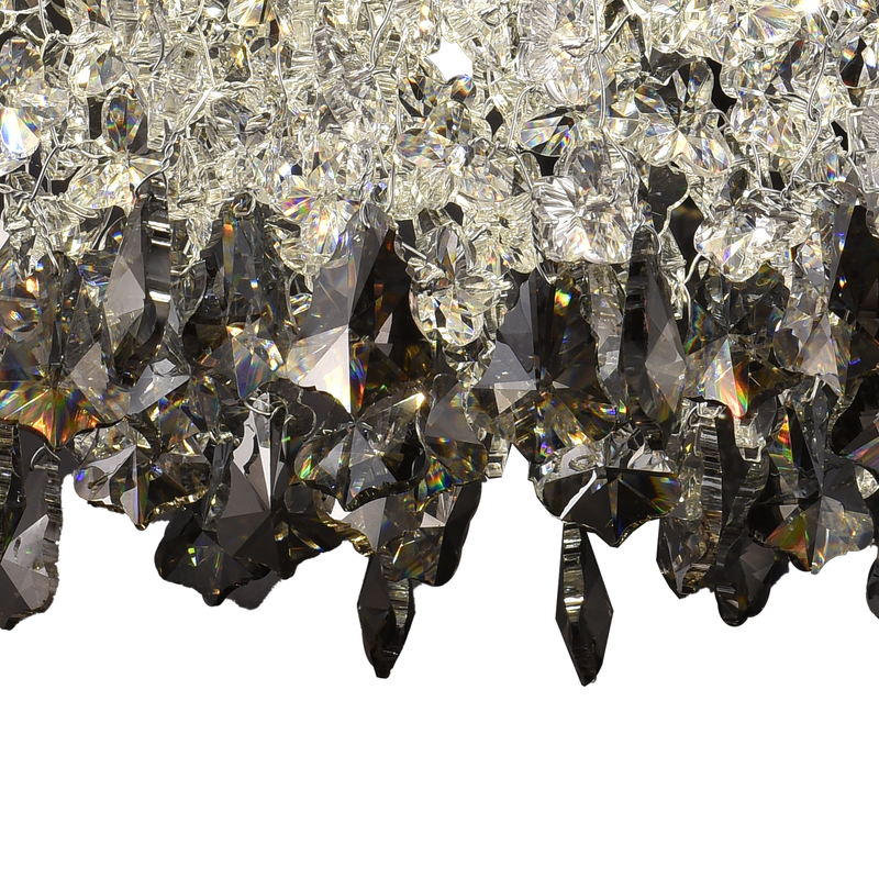 Candelabru LED Cristal LLC212/400BU Rotund, 22W, Lumina Rece/Calda/Neutra, Cristale, Crom Lucios