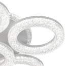 Lustră LED FREJA cu Telecomandă, 51cm, 90W, 3000K/4000K/6000K, Dimabil, Alb, Cristale, 6 Cercuri