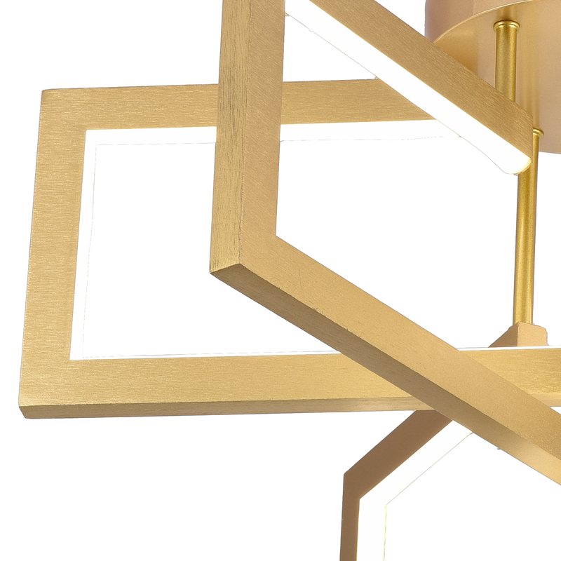 Lustra LED cu telecomanda 71W, 3 Elemente, lumina Rece/Calda/Neutra, Dimabila, Auriu