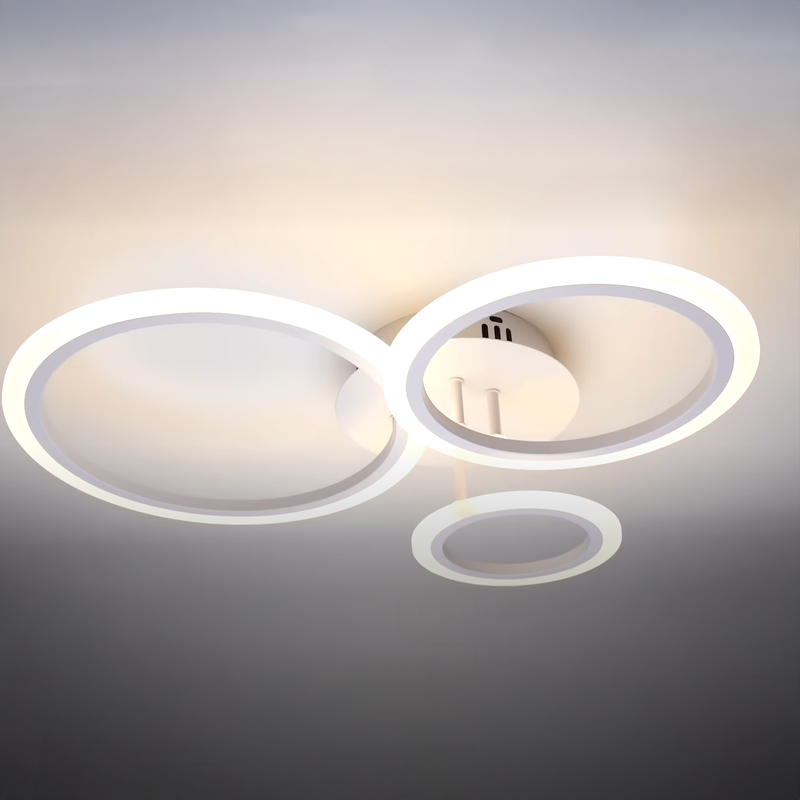 Lustra LED cu telecomanda BETTY 41W, 3 Cercuri, lumina Rece/Calda/Neutra, Dimabila, Alb