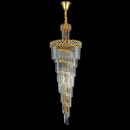 Candelabru Cristal WINDSOR Altiora, Diametru 60cm, Inaltime 180cm, 26xE14, Auriu Lucios, Inaltime Reglabila, Design Elegant