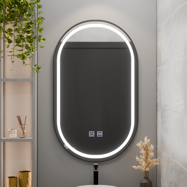 Oglinda LED Ovala 60x100cm Torino Vetro Touch Sistem Dezaburire Dimabila
