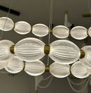 Lustra LED suspendata cu telecomanda FAUSTO, 83W, lumina Rece/Calda/Neutra, Dimabila,Inaltime Reglabila, Auriu