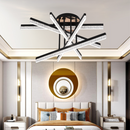 Lustra LED cu Telecomanda LT179/5BK, 68W, 5 Elemente, Lumina Rece/Clada/Neutra, Dimabila, Negru