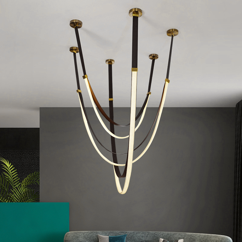 Candelabru Modern, LED, ARIA Largo, 31W, lumina Calda, Negru