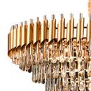 Candelabru Cristal VERSAILLES Supremo, CC900/800GD, 12xE14, Diametru 80cm, Auriu Lucios, Inaltime Reglabila, Metal si Cristal Candelabre Cristal Default Title Alessandro Design