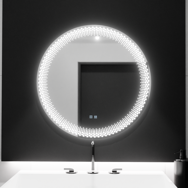 Oglinda LED Rotunda, 60cm, Corona Touch, Sistem Dezaburire, Dimabila