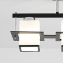 Lustra Clasica Aramis cu Lemn Abajur Patrat 3x E27 Gri Negru Lustre Clasice Default Title Alessandro Design