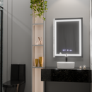 Oglinda LED Rectangulara, 75x90cm, Verite MotionGlow Marcello, Sistem Dezaburire, Ceas & Termometru, Dimabila