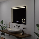 Oglinda LED Rectangulara, 80x60cm, Precision MotionGlow Marcello, Sistem Dezaburire, Ceas & Termometru, Lupa Cosmetica, Dimabila