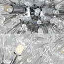 Candelabru Cristal Schönbrunn, 12x G9, Diametru 60cm, Argintiu Lucios, Inaltime Reglabila