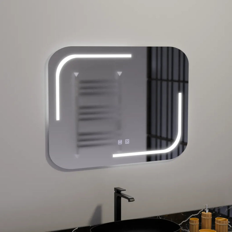 Oglinda LED Rectangulara, 80x60cm, Touch Ulrich, Sistem Dezaburire, Dimabila