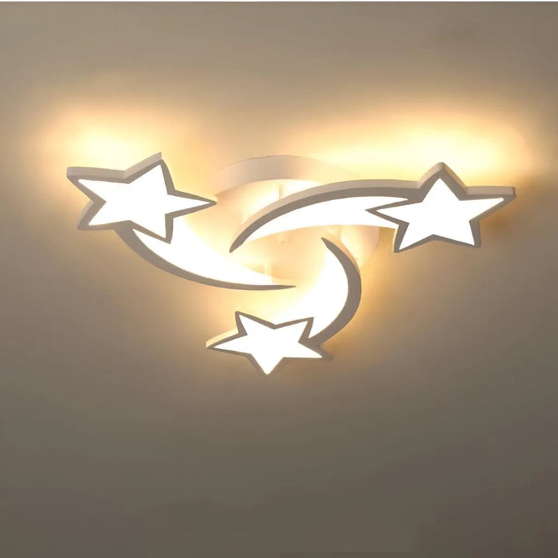 Lustra LED cu telecomanda IPOMOEA 48W, 3 Stele, lumina Rece/Calda/Neutra, Dimabila, Alb