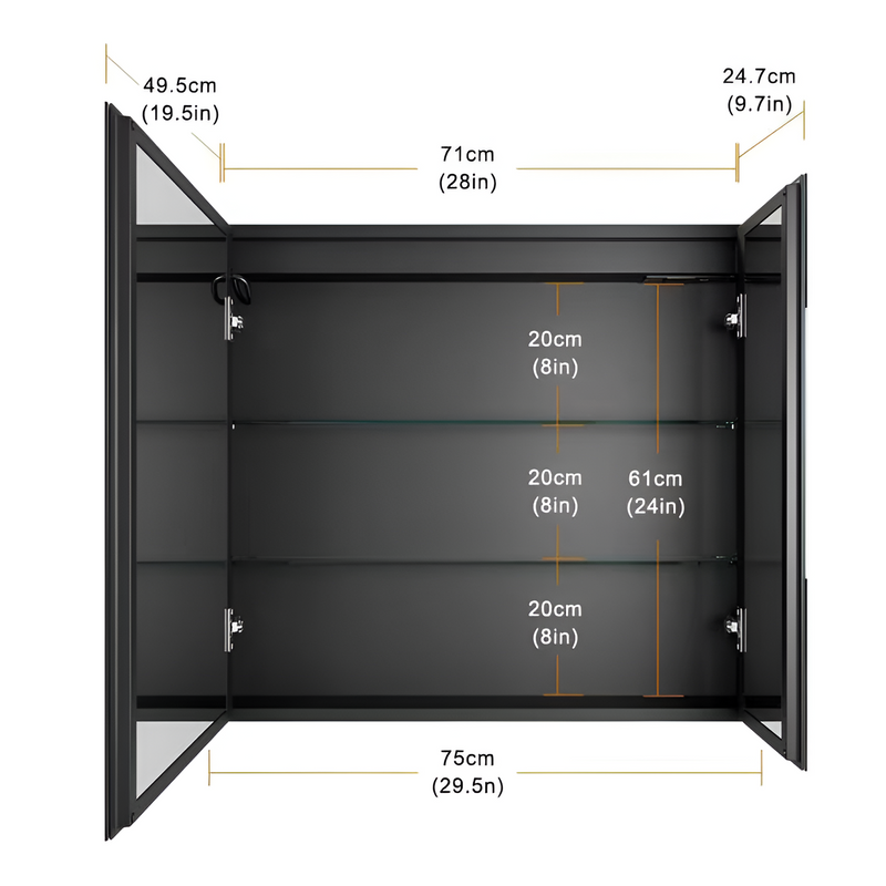 Dulap Hellena cu Oglinda LED, DBP120 75x70m, Alb