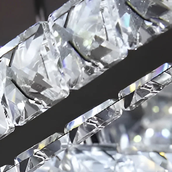 Candelabru LED Alberico Patrat, 17W, Lumina Rece/Calda/Neutra, Cristal, Crom Lucios