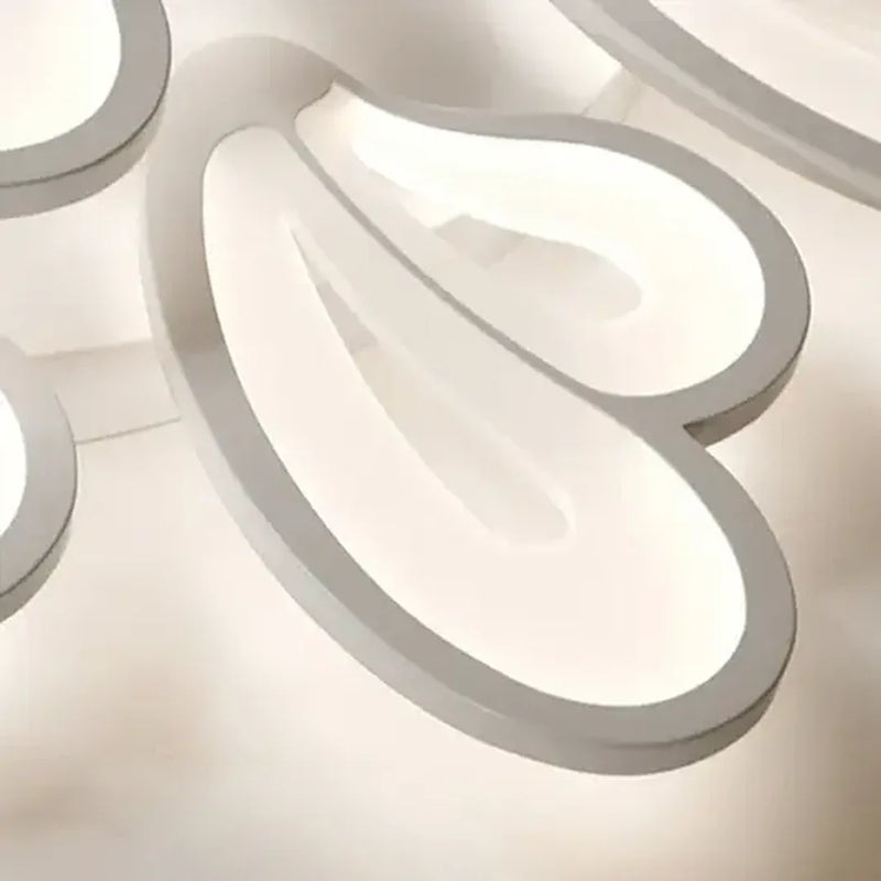 Lustra LED cu telecomanda BLOSSOM 69W, 5 Petale, lumina Rece/Calda/Neutra, Dimabila, Alb