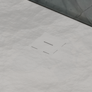 Cadita de dus dreptunghiulara 80x100 cm, slim 3 cm, alb lucios