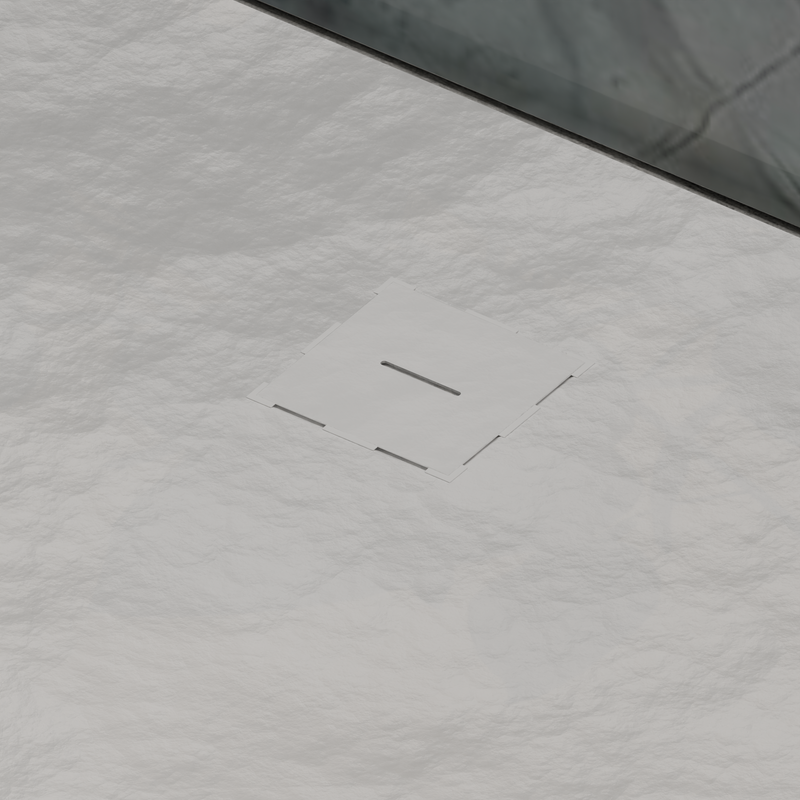 Cadita de dus dreptunghiulara 80x100 cm, slim 3 cm, alb lucios