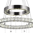 Lustra LED suspendata cu telecomanda si cristal 36W, 2 Cercuri, lumina Rece/Calda/Neutra, Dimabila, Crom Lucios, Inaltime Reglabila Lustre LED cu Telecomanda Default Title Alessandro Design