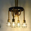 Lustra Roata LV580/4BK, 4*E27, Maro, Metal si Sfoara