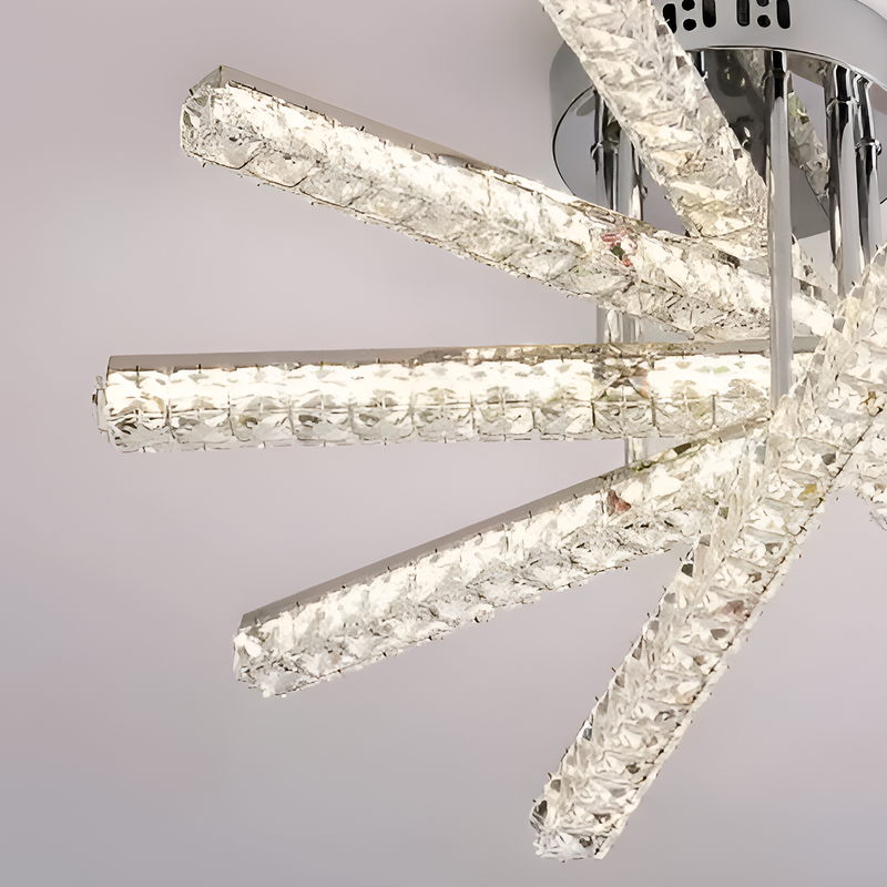 Lustra LED cu telecomanda LUELLA 64W 5 Elemente, Liniara, lumina Rece/Calda/Neutra, Dimabila, Argintiu