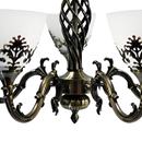 Lustra Rustic COTTAGE, 5*E27, Bronz Antichizat, Metal si Sticla