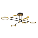 Lustra LED cu Telecomanda MARIA, 6 Elemente, 31W, Lumina Calda/Rece/Neutra 3000K/4000K/6000K, Dimabila, Auriu si Negru, Metal Lustre LED cu Telecomanda Default Title Alessandro Design