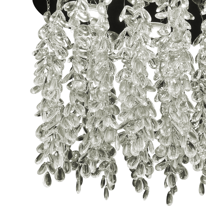 Candelabru LED Cristal LLC210/400CH Rotund, 22W, Lumina Rece/Calda/Neutra, Cristal, Crom Lucios