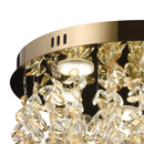 Candelabru LED Cristal LLC213/550GD Rotund, 30W, Lumina Rece/Calda/Neutra, Cristale, Auriu Lucios