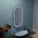 Oglinda LED Touch Konrad Sistem Dezaburire, Ceas si Temperatura 50x80 cm Rama Auriu Brushed, Lumina Calda Neutra Rece 3000K/4000K/6000K Oglinzi Korman S Default Title Alessandro Design