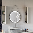 Oglinda LED Rotunda, 60cm, Micah Senzor MotionGlow Marcello, Sistem Dezaburire, Ceas & Termometru, Lupa Cosmetica, Dimabila