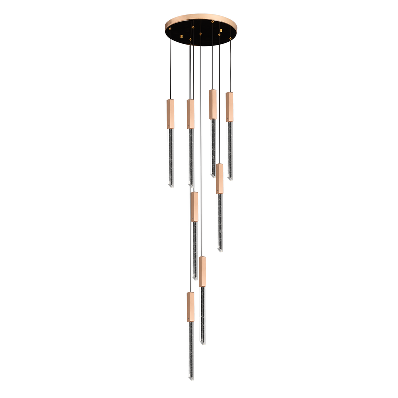 Candelabru Cristal LED 22W, Lumina Calda/Neutra/Rece, Diametru 25cm Auriu CM511/H150XW35