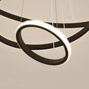 Lustra LED suspendata RICCI 25W, 2 Cercuri, lumina Rece/Calda/Neutra, Negru, Inaltime Reglabila