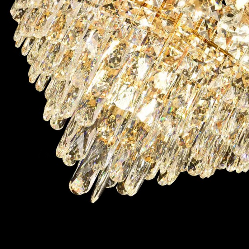 Candelabru Cristal WINDSOR Eleganza 8x E14, Diametru 49cm, Auriu Lucios, Inaltime Reglabila