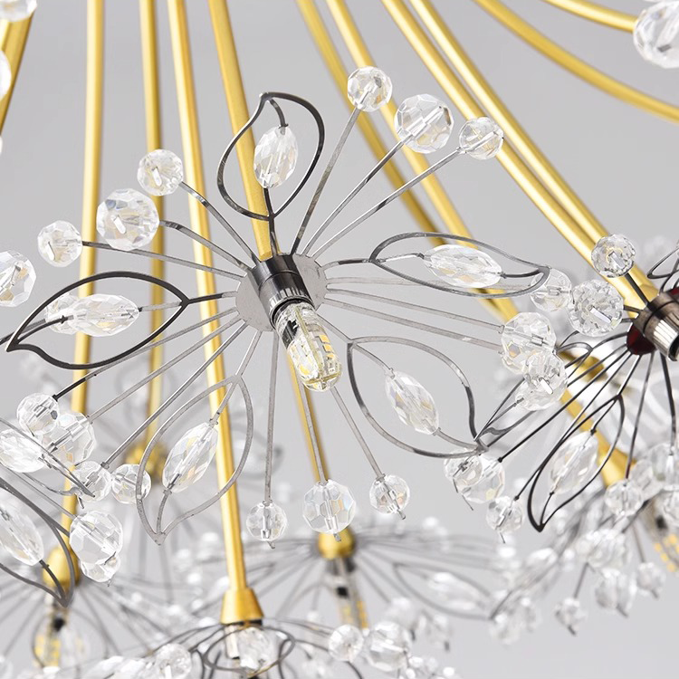 Candelabru Cristal Zetos 13XG4 Auriu, Diametru 49cm