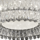 Lustra LED cu Telecomanda, LLC153/500CH, Cristal si Metal, 59W, 1 Cerc, Dimabila, Inaltime Reglabila, Lumina Rece/Calda/Neutra, Iluminat Luxos