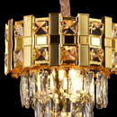 Candelabru Cristal BRAN Petito 3xE14, Diametru 30cm, Auriu Lucios, Inaltime Reglabila