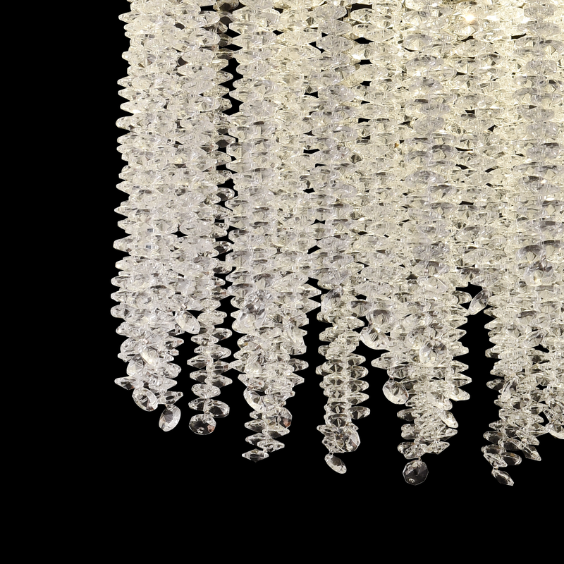 Candelabru LED Cristal LLC215/550WH Rotund, 30W, Lumina Rece/Calda/Neutra, Cristal, Auriu